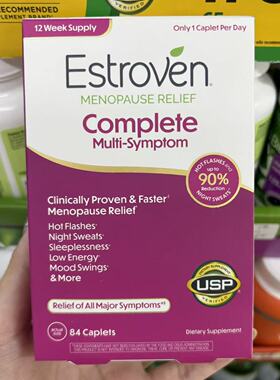 美国代购estroven更年期综合调理雌激素大豆异黄酮营养素 84粒