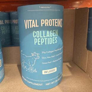 美国代购Vital Proteins牛胶原蛋白肽粉成人大蓝罐水解小分子680g