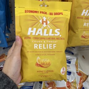 美国代购Halls荷氏润喉糖薄荷糖蜂蜜柠檬味儿童 无糖型 180粒