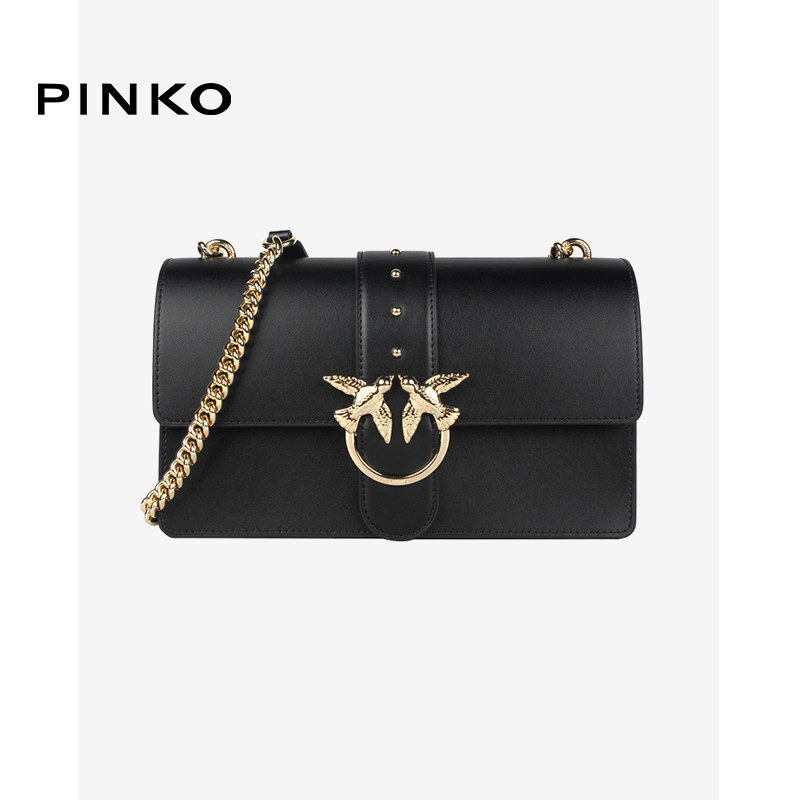【薇娅推荐】PINKO20春夏款经典大号女牛皮革时尚单肩斜挎燕子包