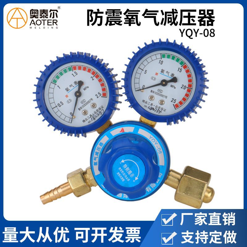 定制防震氧气表YQY-08减压器调压阀气体调节减压阀瓶压力表