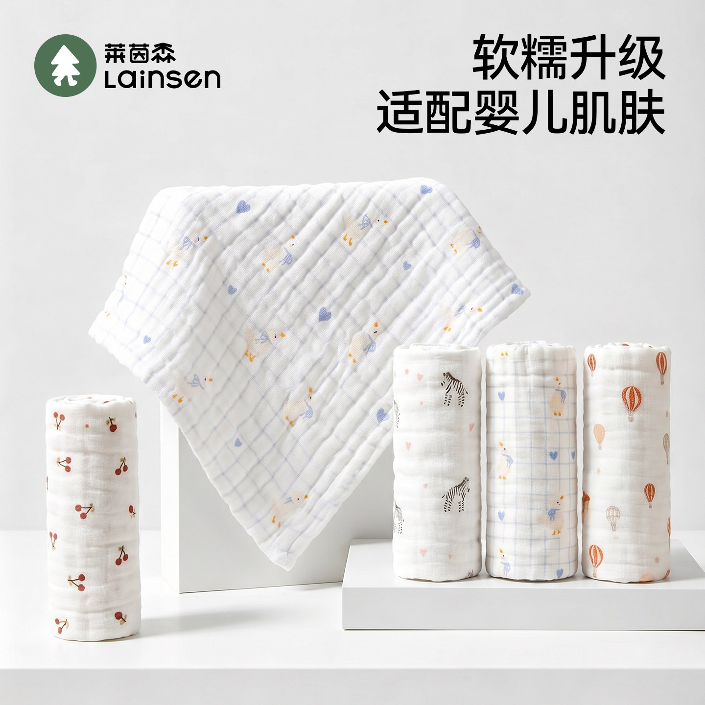 婴儿口水巾新生儿纯棉超软小方巾宝宝专用擦脸巾儿童用品纱布毛巾
