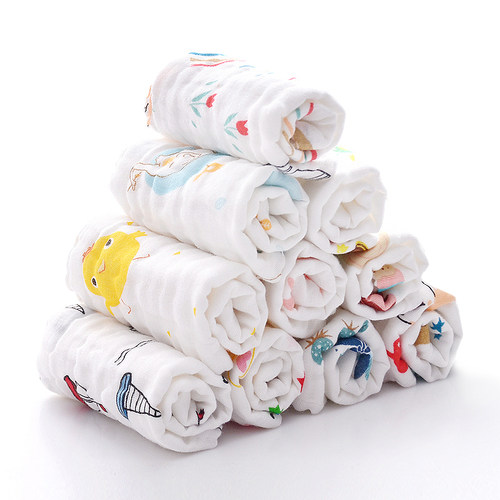 婴儿口水巾纱布毛巾全棉小方巾