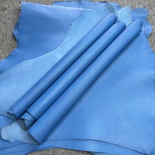 进口法国山羊皮H家原版法羊牙签纹里皮手工定制包包真皮料法国蓝