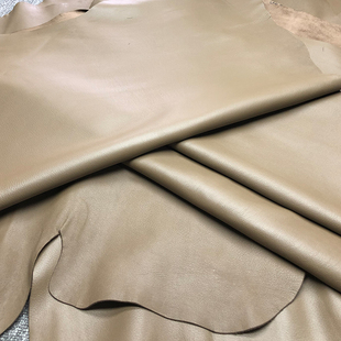 大象灰国产缩纹山羊皮布料面料diy手工内衬细纹真皮羊皮法羊纹