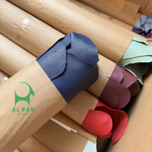 海军蓝 法国进口ALRAN SULLY山羊皮法羊手工皮料 植鞣皮