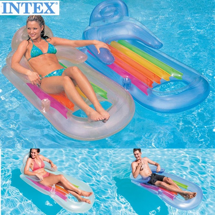 INTEX水上充气浮排游泳冲浪躺椅