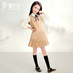pureshare蓬纱馆 女童连衣裙jk套装2025春女孩学院风裙子儿童春装