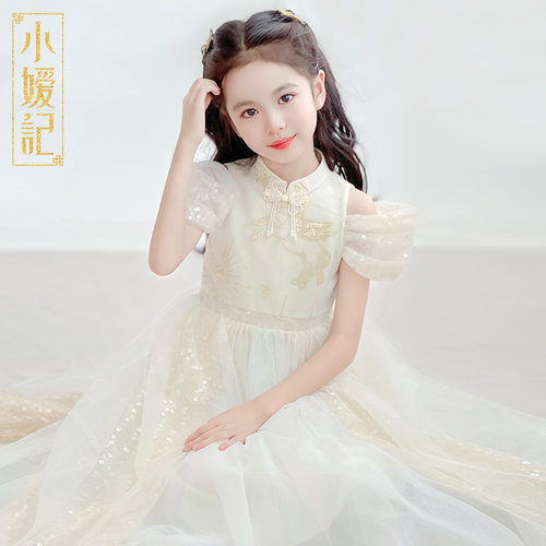 pureshare女童改良旗袍礼服