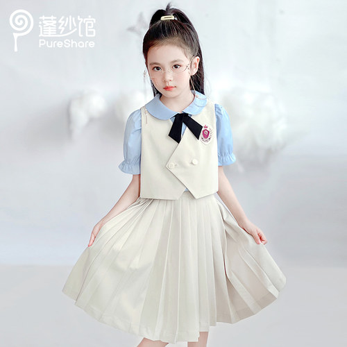 pureshare蓬纱馆女童学院风套装