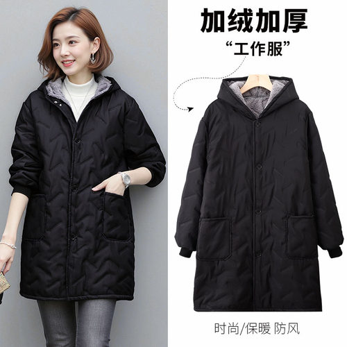 北极绒加厚保暖罩衣女外穿围裙