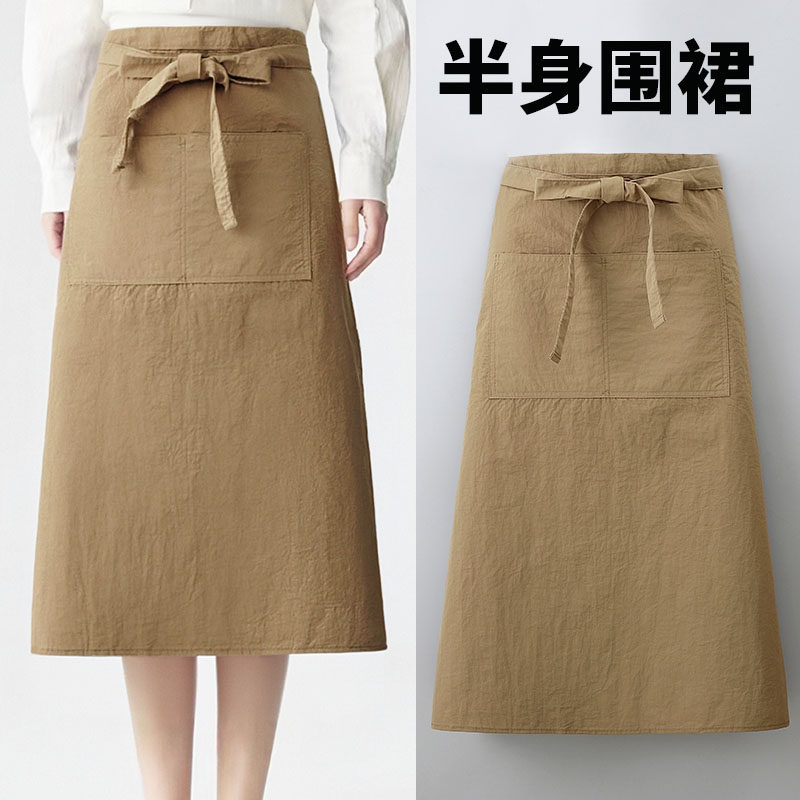 一片式半身围裙家用厨房做饭围腰男女款餐饮饭店服务员工作服定制