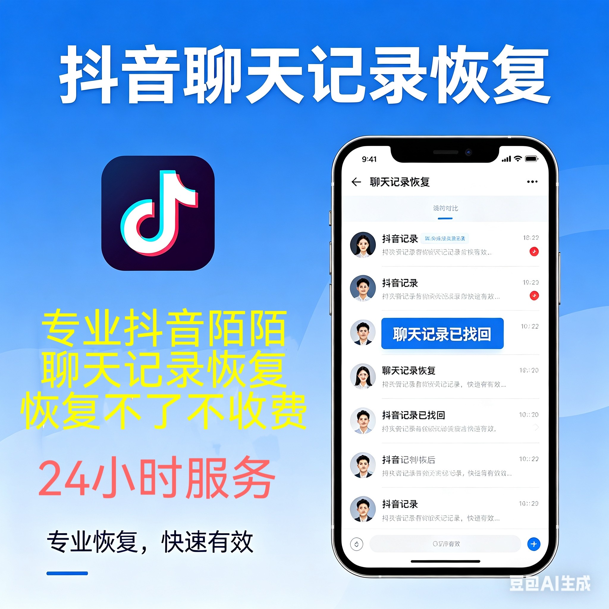 抖音聊天记录恢复手机误删数据恢复微信q专业顶级修复证据
