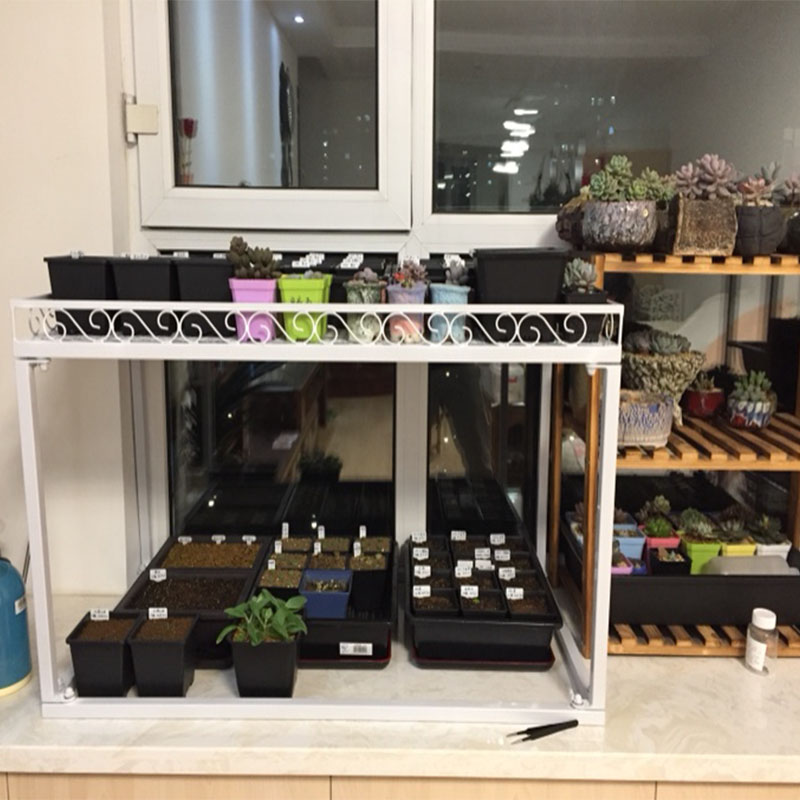 铁艺移动带轮防雨防晒飘窗花架