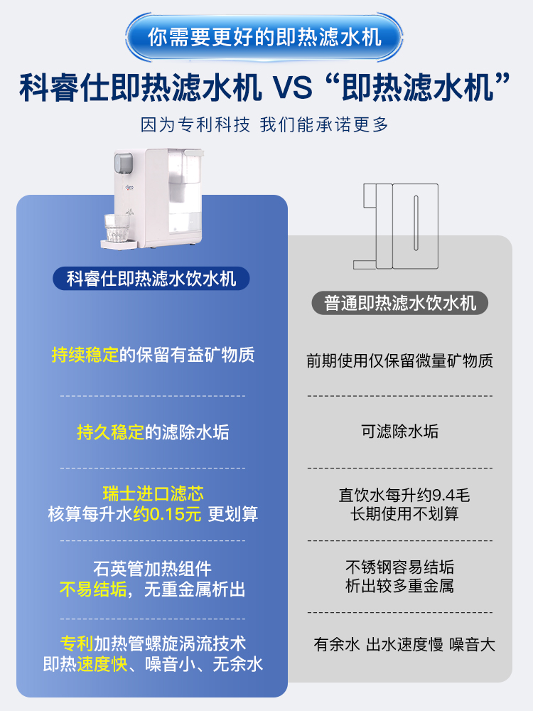 净水器台直机加热家用桌面过水滤净饮水即热一体饮机式小型95681