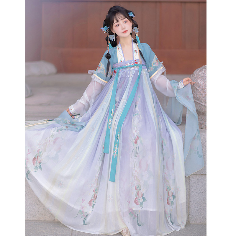 恋霜汉服女装春季唐制汉元素齐胸襦裙中国风夏款日常女款全套原创