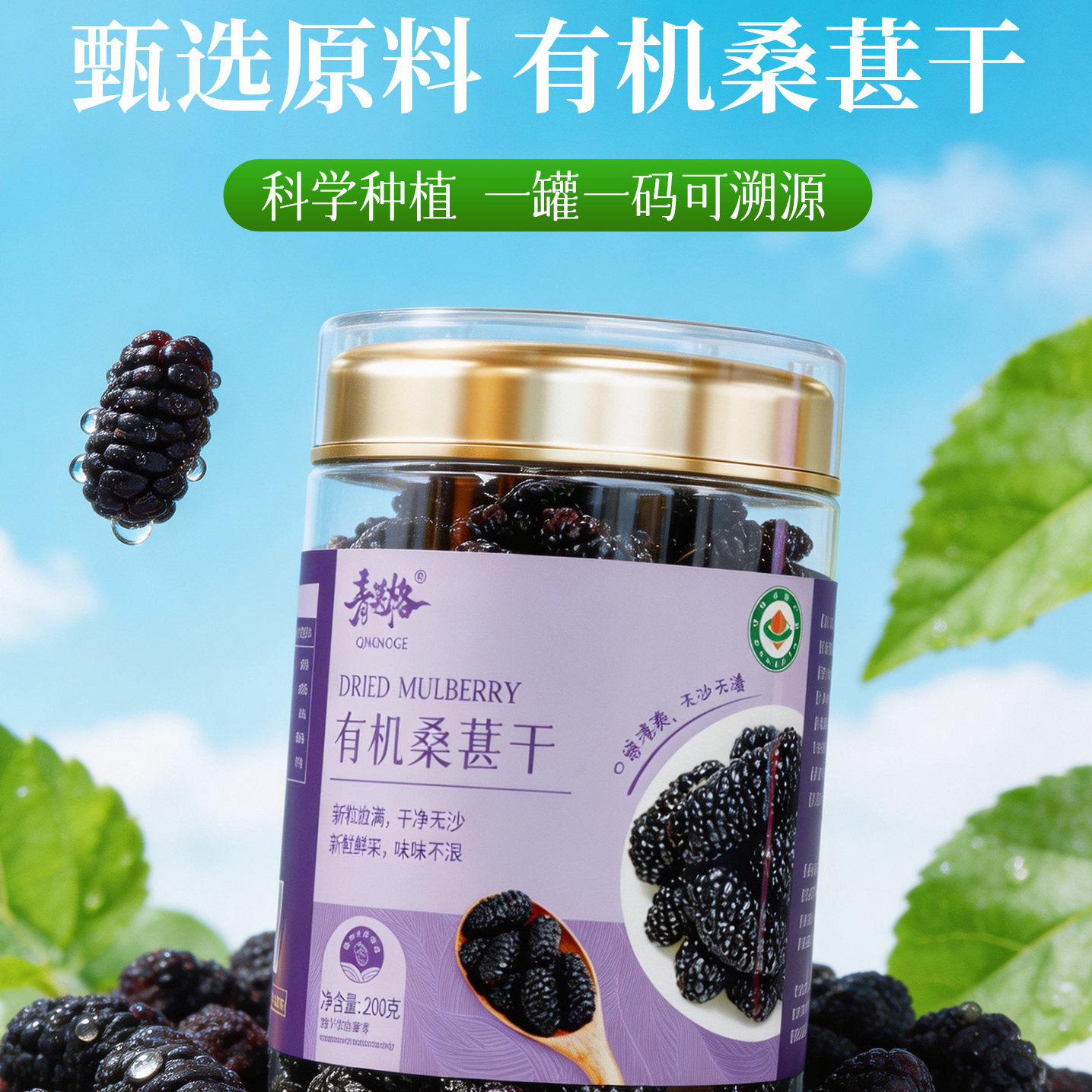有机桑葚干官方旗舰店正品优质黑桑葚干新货水果五黑枸杞桑葚茶