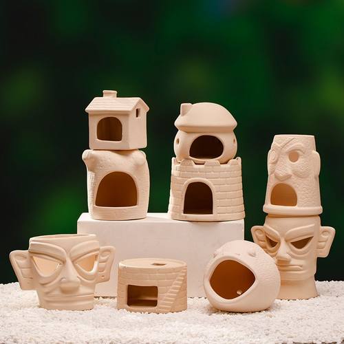 小鱼躲避屋鱼缸造景陶罐