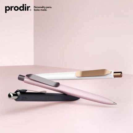 正姿笔 prodir瑞士DS8金属夹签字笔刻字定制 软握胶三角笔杆按动中性笔轻奢高级黑色0.5简约商务办公书写水笔