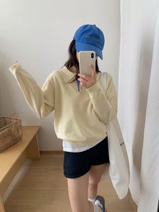 女2025秋季 撞色拼接设计感polo领针织衫 休闲简约百搭显瘦韩系上衣