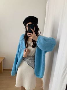 针织开衫 韩系软糯慵懒风马海毛毛衣外套女2025秋冬高级感超好看