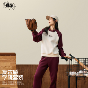 乔丹女款卫衣2026年春季新针织宽松型校园连帽套头衫QDLWD2244111