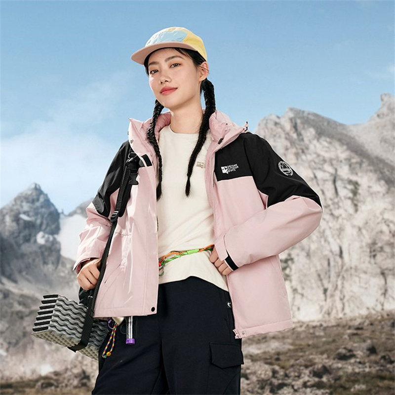 乔丹风衣女款厚羽绒内胆保暖户外休闲三合一女士外套QDFFD2254313