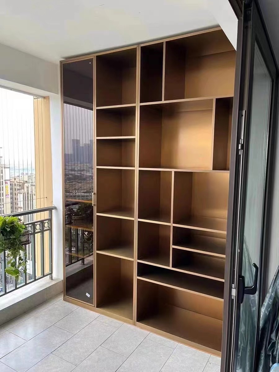 不锈钢书柜定制  酒柜展示柜装饰柜金属钢板柜嵌入式电视壁龛酒架