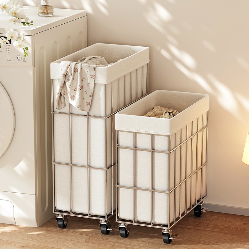 脏衣篮收纳篮带轮夹缝大容量