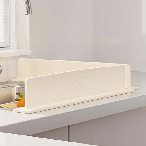 索白加高吸盘厨房水槽硅胶挡水板