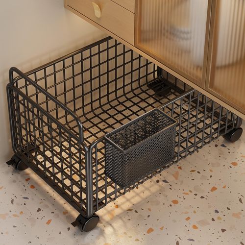 浴室柜下脏衣篮带轮小推车收纳筐