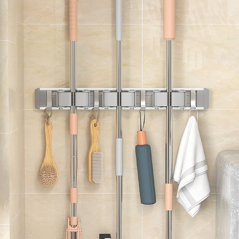 壁挂拖把夹太空铝承重强