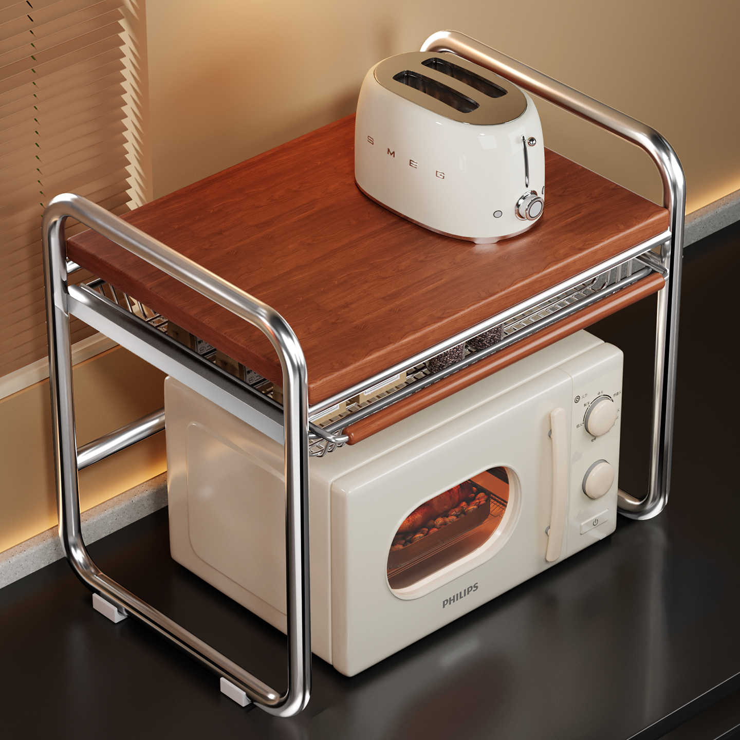 【高颜值-中古】微波炉置物架