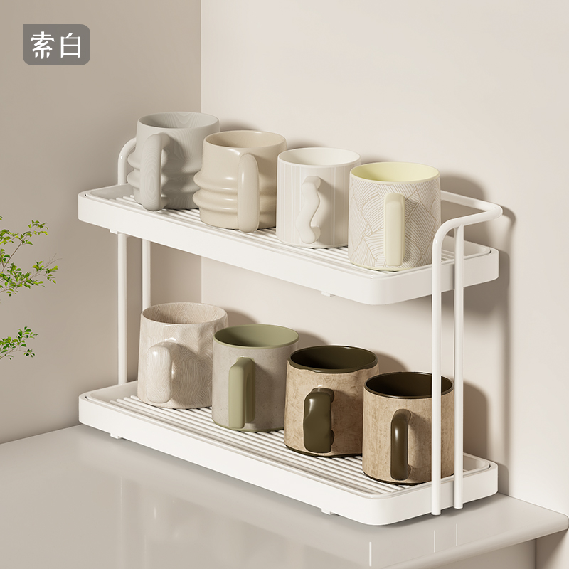 水杯收纳置物架家用餐边柜茶杯马克杯整理架子咖啡杯储物架放杯架