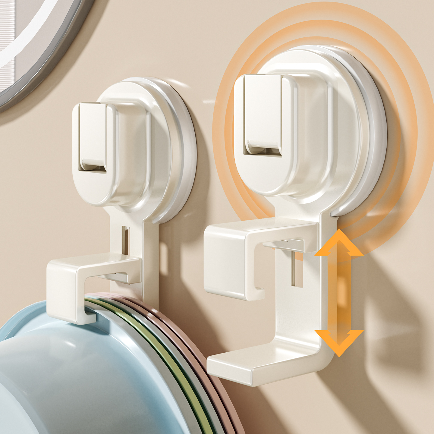 免打孔吸盘式脸盆收纳架