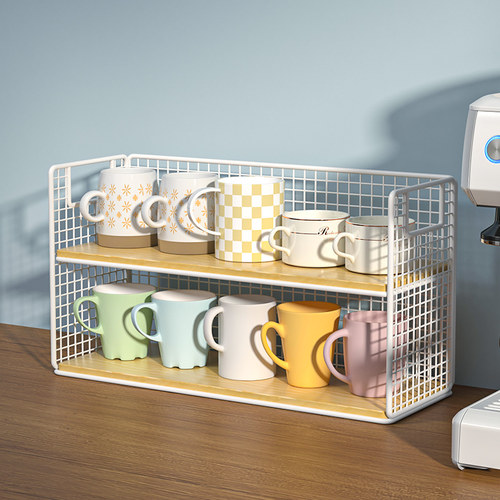 索白桌面水杯收纳架整洁有序