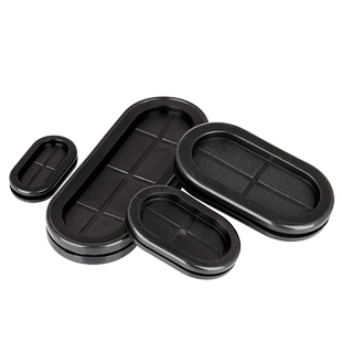 椭圆形双面护线圈长腰型过线橡胶防尘密封圈配电箱电线环保护线套