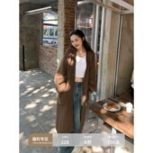 现货6折 中长款 毛衣开衫 辰米范 女秋冬2026长袖 宽松V领外套上衣