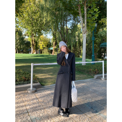 羊毛呢子大衣女中长款毛呢外套
