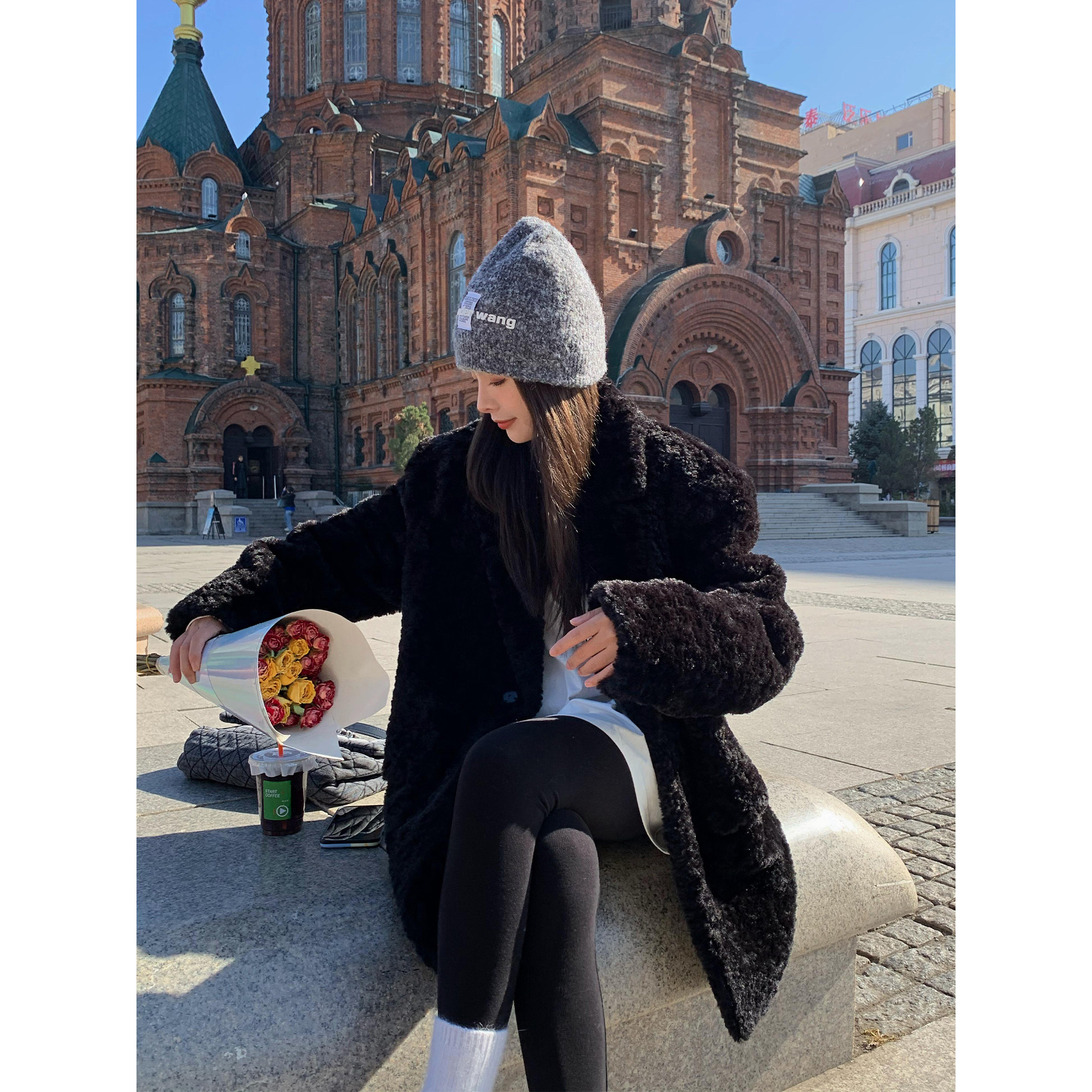 辰米范 【现货6折】气质外套女加厚加棉秋冬宽松羊羔毛仿皮草大衣,女装/女士精品,短外套,淘宝优惠券,粉丝福利购,淘宝优惠卷