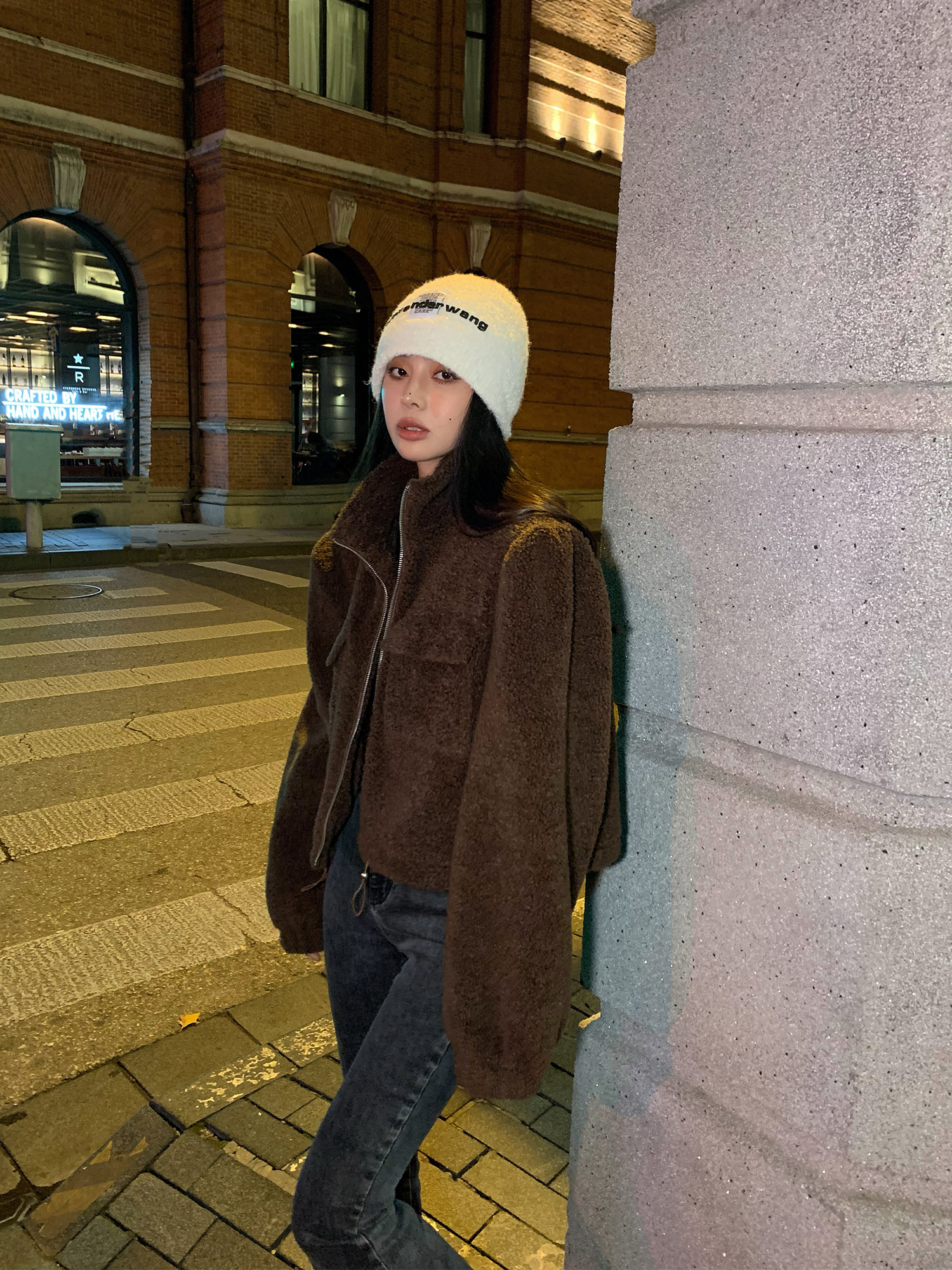 辰米范【现货5折】加厚羊羔毛短外套女宽松秋冬2024夹棉收腰卫衣,女装/女士精品,短外套,淘宝优惠券,粉丝福利购,淘宝优惠卷