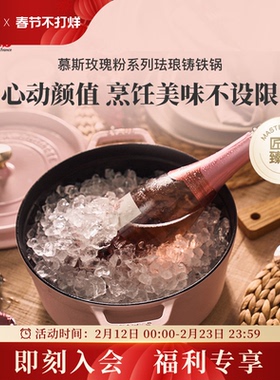 staub珐宝珐琅锅进口慕斯玫瑰铸铁无涂层炖盅多功能不粘煲汤炖锅