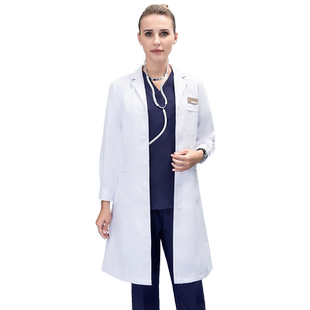 高端白大褂长袖女医生牙科口腔医院护士白大衣实验整形医护工作服