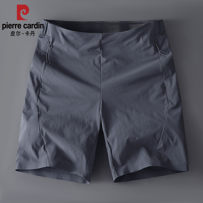 皮尔卡丹新款速干五分裤男士薄款外穿修身运动中裤子冰丝休闲短裤