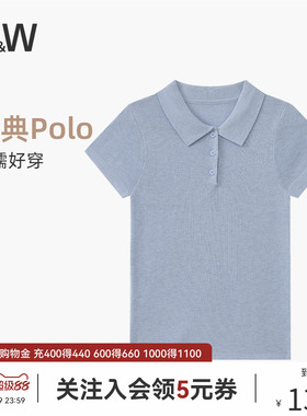 SW速惟针织短袖女春夏POLO衫纯色休闲百搭简约针织T恤上衣2026新