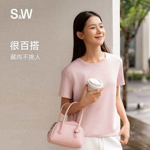 休闲短袖t恤女纯色宽松上衣