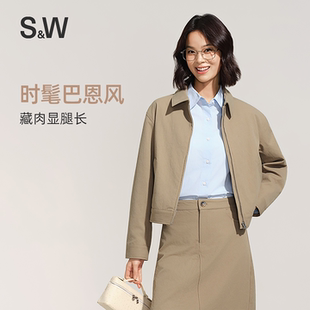 SW速惟休闲外套女短款 巴恩风户外夹克宽松休闲通勤百搭外套2026新