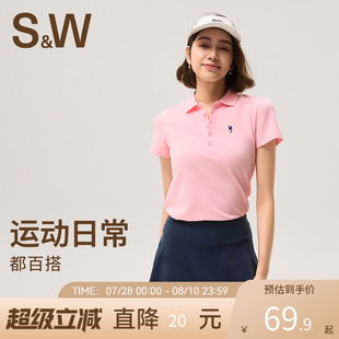 女户外运动短袖 SW运动POLO衫 t恤百搭透气休闲运动上衣健身普拉提