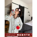 舒适休闲家居服套装 新款 可爱竖条小狗睡衣女秋季 馨帮帮Homedress