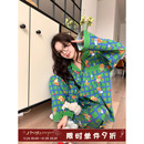 家居服套装 馨帮帮Homedress 格子卡通小熊睡衣女2025春秋宽松开衫